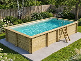 Piscine bois Altanka AQUA rectangulaire 7,0 x 3,75m H 1,45m liner sable, sans dalle beton - Autre vue