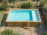 Piscine bois Altanka AQUA rectangulaire avec plage 8,5 x 4,35m H 1,45m liner sable, sans dalle beton - Autre vue