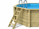 Piscine bois Altanka CORAL octogonale 3,25 x 3,25m H 1,18m liner bleu sans dalle beton - Autre vue