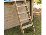 Kit Echelle bois exterieure UBBINK 4 marches pour piscine - Autre vue