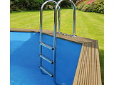echelle inox interieure Ubbink 3 marches avec ancrages pour piscine bois