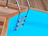 echelle inox interieure Ubbink 3 marches avec ancrages pour piscine bois - Autre vue