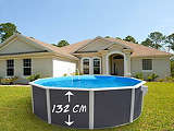 Piscine hors-sol acier Toi ANTHRACITE MAGNUM COMPACT ronde Ø550x132cm liner sable - Autre vue