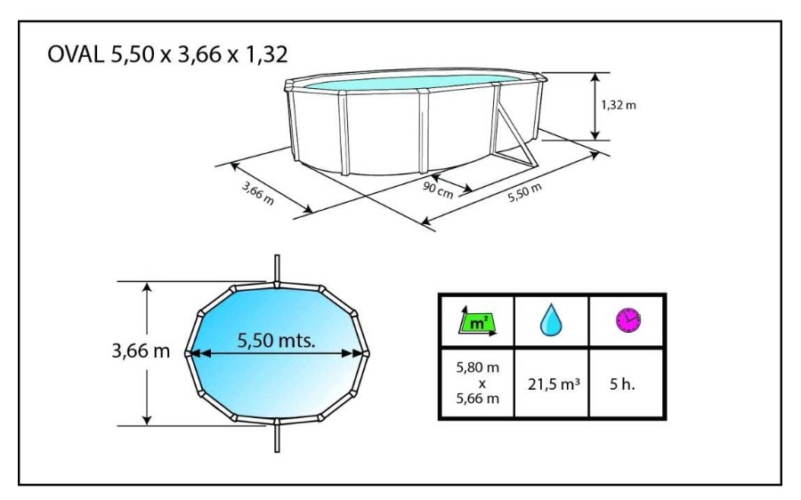 Le kit TOI MAGNUM COMPACT ANTHRACITE ovale comprend :