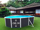Piscine hors-sol acier Toi ANTHRACITE MAGNUM COMPACT ovale 640x366cm H 132cm liner sable - Autre vue
