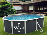 Piscine hors-sol acier TOI ANTHRACITE MAGNUM COMPACT ovale 550x366 H 132cm line gris - Autre vue