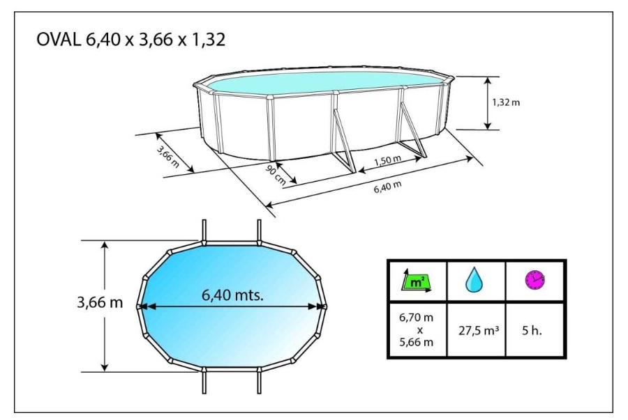 Le kit piscine hors-sol TOI Anthracite Magnum Compact comprend :