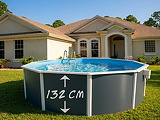 Piscine hors-sol acier Toi ANTHRACITE MAGNUM ronde Ø 460cm H 132cm liner bleu - Autre vue