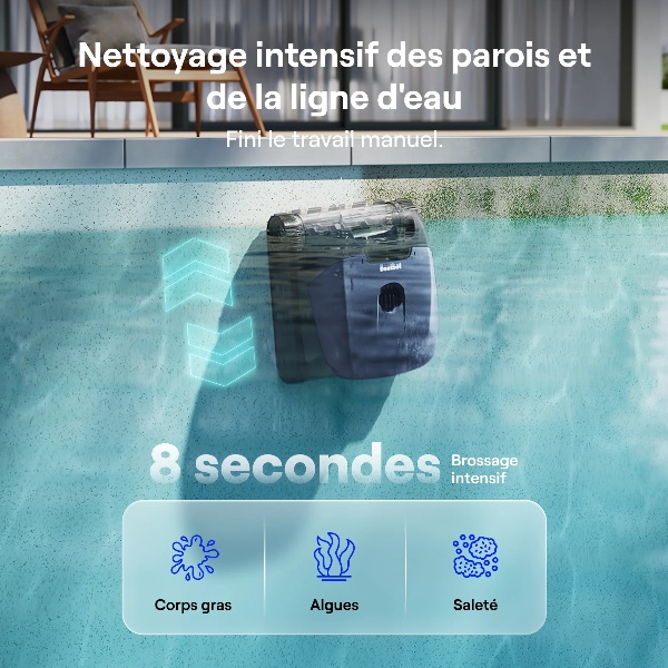 Autonomie et batterie du Beatbot SORA P3 : jusqu'à 5 heures de nettoyage sans fil