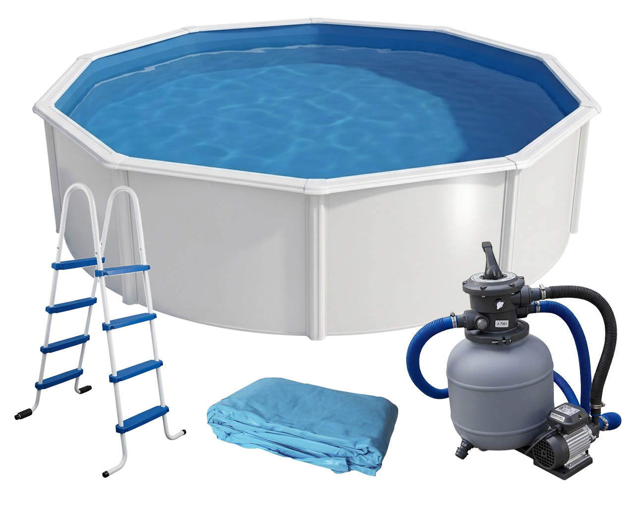 Piscine hors-sol acier TOI MALLORCA ronde Ø 3.50 x 1.20m laque blanc