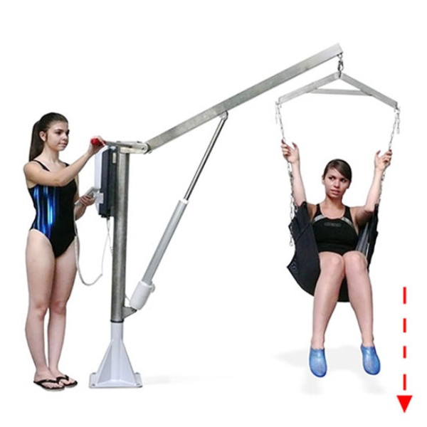 Élévateur piscine PMR Hexagone Unifix : motorisation et capacité de levage