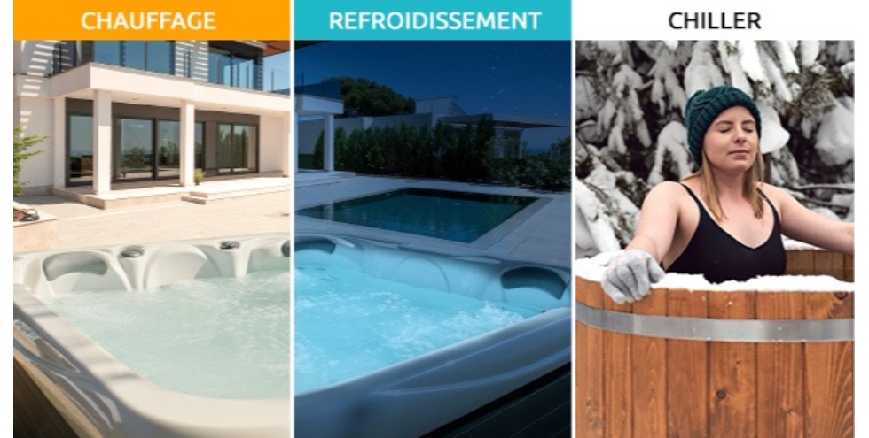 Poolex Spawer O'Spa 7 kW : pompe à chaleur spa 3 en 1 chauffage, refroidissement et Chiller