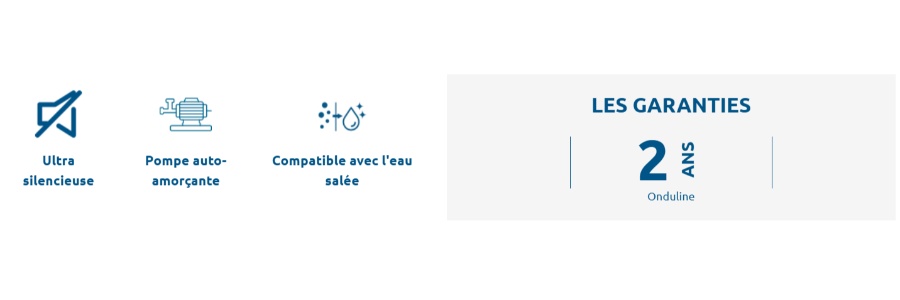 La pompe Poolex Onduline PF-OL15 comprend :