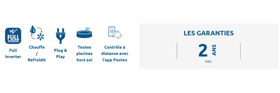 La pompe à chaleur Poolex Nano FI PC-NANO-B5N est livrée avec :