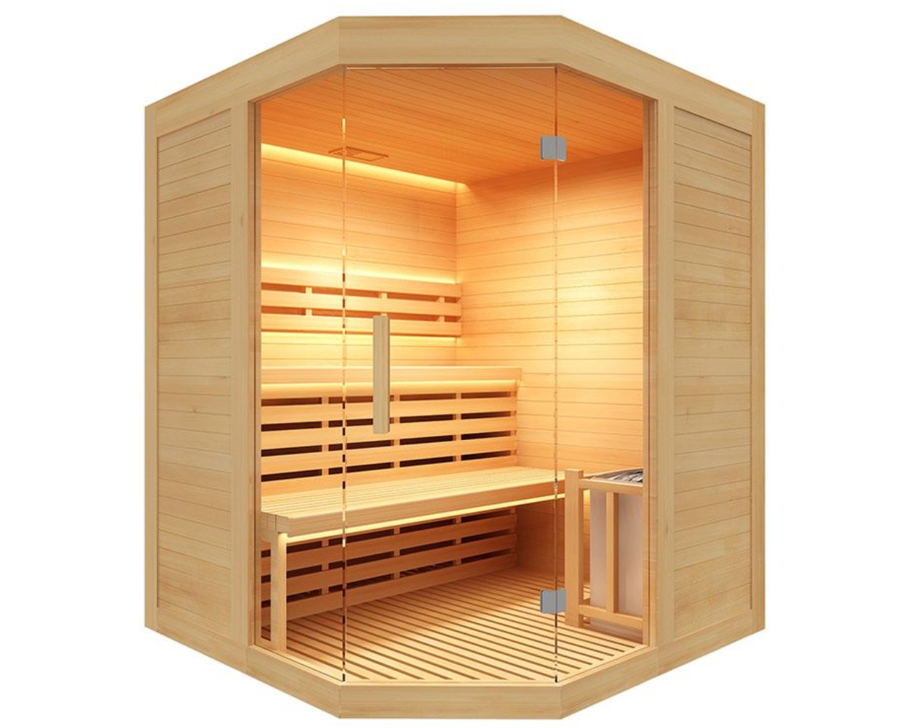 Sauna d'angle traditionnel vapeur SENSE 3 places France Sauna