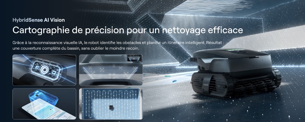 Intelligence artificielle HybridSense® : 29 capteurs pour un nettoyage autonome