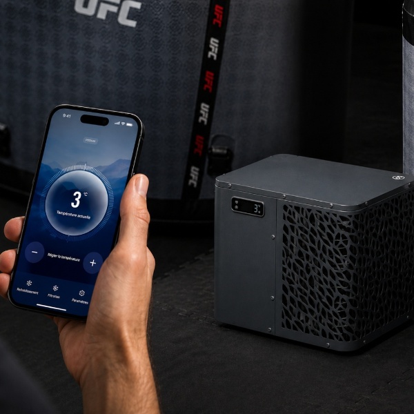 Le bain froid NetSpa UFC Octagon Ice Bath : structure Drop-Stitch et chiller 5 kW en un seul kit