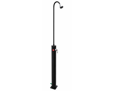 Douche piscine solaire Aqualux 10 L noire H 214 cm avec mitigeur
