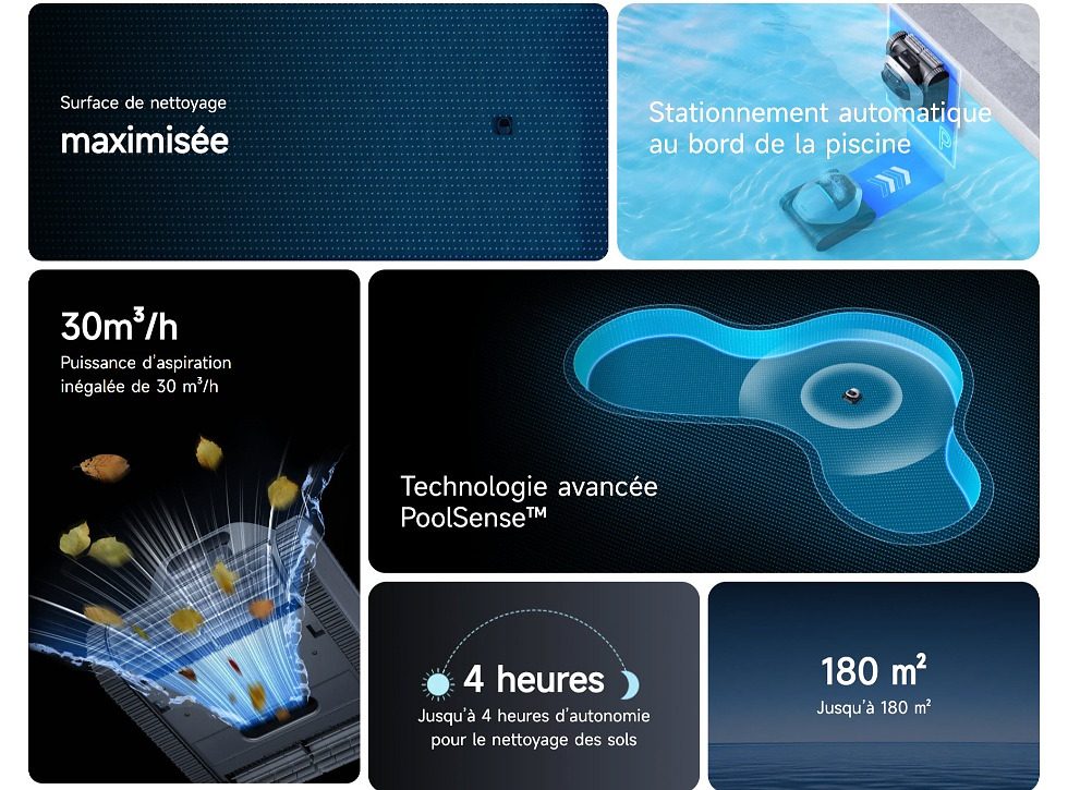 Le robot piscine sans fil Dreame Z1 est livré avec :