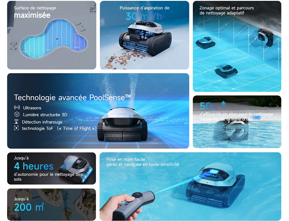 Le robot piscine Dreame Z1 Pro est livré avec :