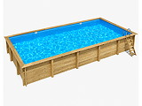 Piscine bois Altanka AQUA rectangulaire 10,2 x 5,2 m H. 1,45 m liner bleu, ancrage beton - Autre vue