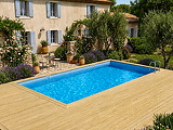 Piscine bois Altanka AQUA rectangulaire 10,2 x 5,2 x 1,45 m liner bleu, pose sur dalle - Autre vue