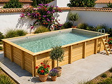 Piscine bois Altanka AQUA rectangulaire 10,2 x 5,2 m H. 1,45 m liner sable, sans dalle beton - Autre vue