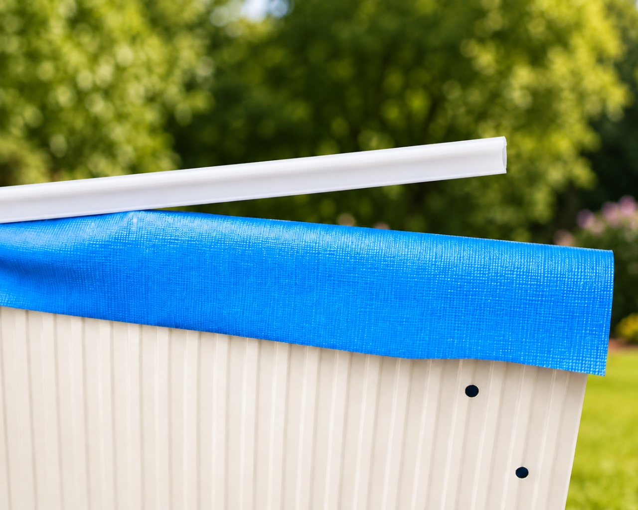Rail accroche liner TOI PBS Blanc 142,5 cm profil pour fixation liner piscine hors-sol