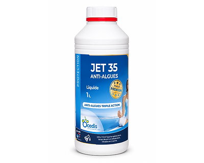 Traitement piscine Anti-algues OCEDIS JET 35 triple action non moussant 1L