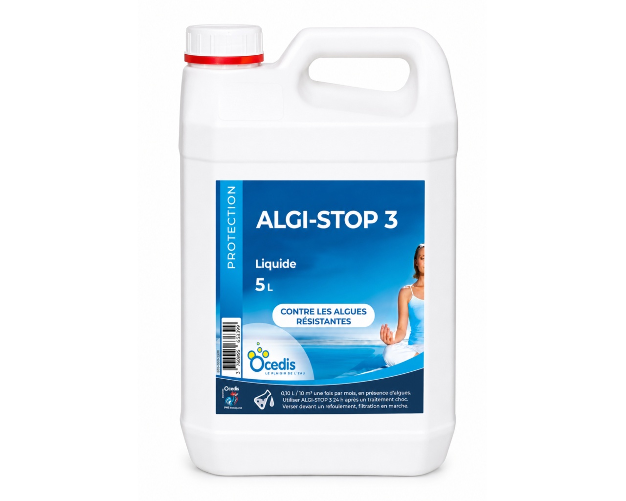 Traitement piscine Anti-algues OCEDIS ALGI-STOP 3 preventif et curatif bidon 5L