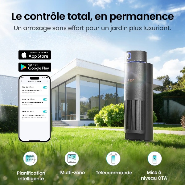 Arrosage intelligent sans tranchée : jusqu'à 445 m² couverts avec l'IrriSense 2