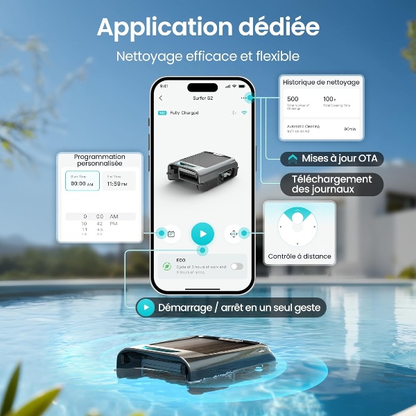 Navigation intelligente, distributeur de chlore et contrôle via application