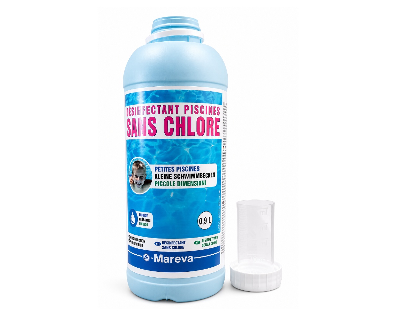 Traitement piscine sans chlore Mareva REVACIL 900 ml avec bouchon doseur