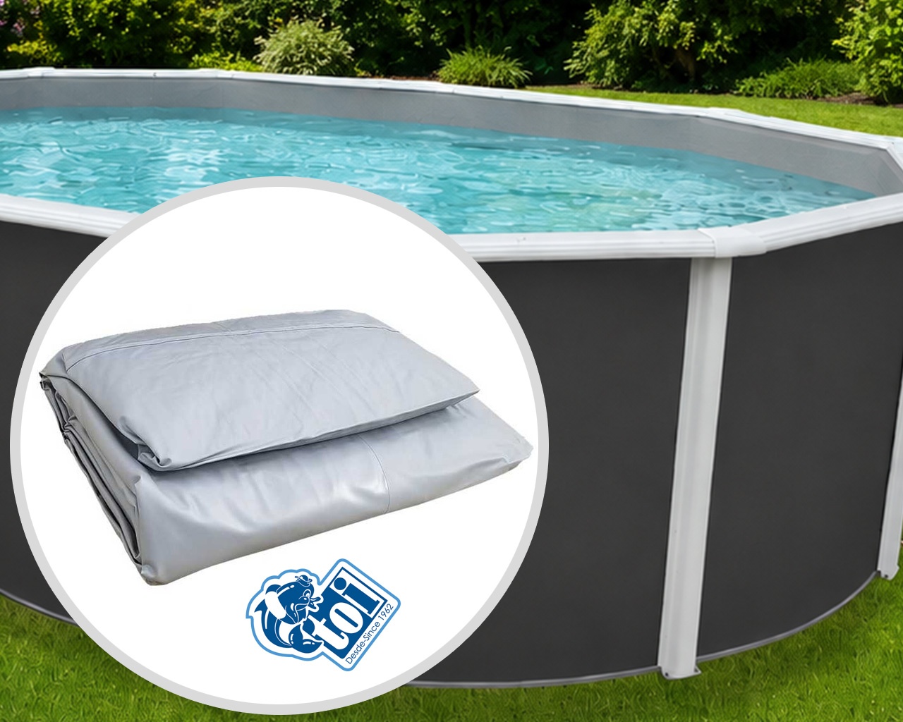 Liner piscine hors-sol TOI SWIMPOOL rond Ø 460 x 132 cm 40/100eme gris